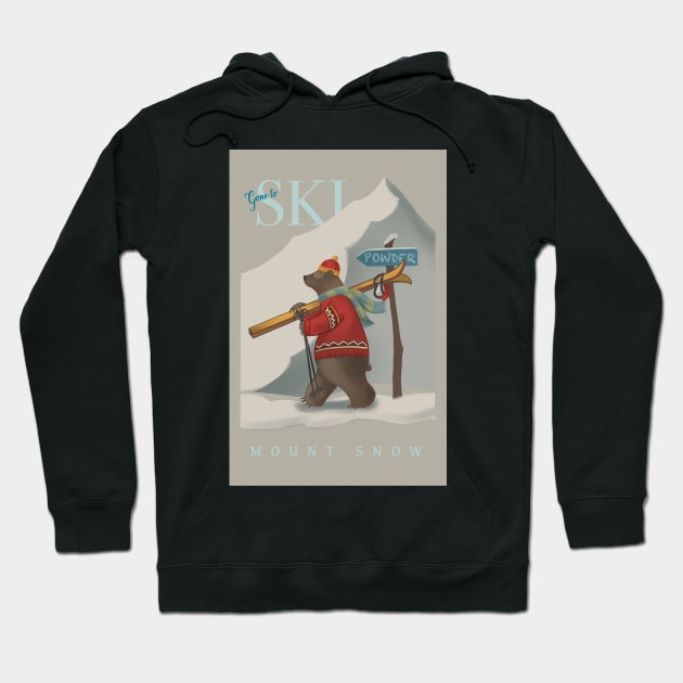 Mount snow ski bear Hoodie by SFDesignstudio